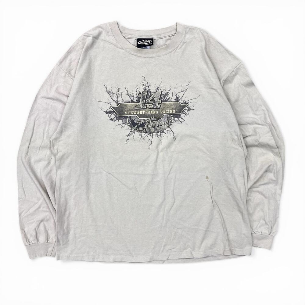 Vintage Team Realtree Racing Tony Stewart Haas Camo Long Sleeve T Shirt NASCAR